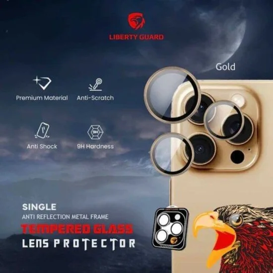 Liberty Guard Camera Lens With Installation Kit 16Pro/Promax - Titanium Gold